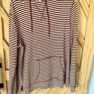 Striped Hoodie - Red and White
